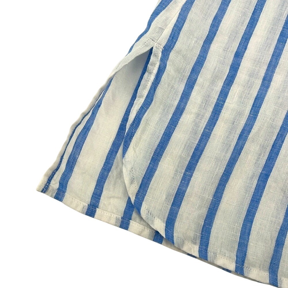 NEW J JILL Love Linen Blue/White Stripe 100% Linen Button Down Shirt Size XS - Picture 6 of 10